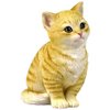 4.25 Inch Sitting Kitten Decorative Statue Figurine, Orange and White