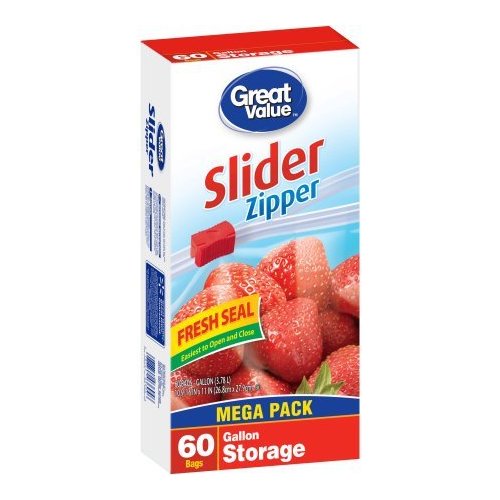 Great Value Gallon Storage Bags, 60 count