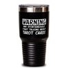 ODTGIFTS Funny Tarot cards Tumbler Warning May Spontaneously Start Talking About Tarot cards 30oz Stainless Steel Black