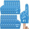 Sinmoe 48 Pieces Sport Party Favors Sports Fan Foam Finger Mini Foam Finger #1 Basketball Baseball Football Soccer Team Cheerleader Gifts for Sporting Events Games Birthday Party Supplies (Light Blue)