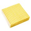 Gatherfun Party Supplies, Disposable Paper Napkins Yellow and White Gingham Napkins for Easter Party（3-ply, 6.5X6.5 in, 50-Pack)