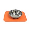 Small Pet Placemat for Single Bowl (Bowl Not Included) 8.5 in. X 6 in. (orange)