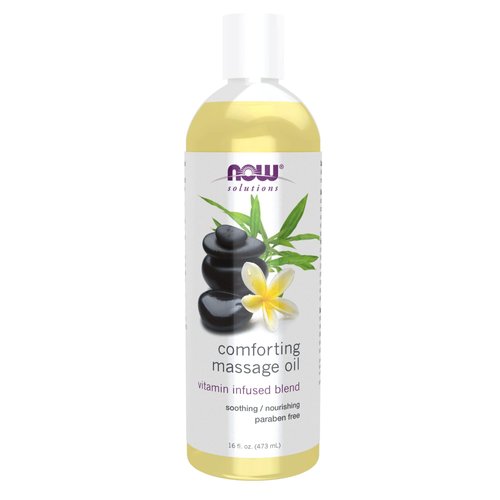 NOW Foods Solutions, Comforting Massage Oil, Vitamin Infused Blend, Soothing and Nourishing, 16-Ounce
