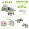 4D Wildlife Jungle Triceratops Dinosaur Balloon Wild One Safari Forest Woodland Animal Dino Party Supplies, 4 Pack Self-Standing Dinosaur Foil Balloons Cute Matte Dinosaur Balloons Dino Birthday Decor