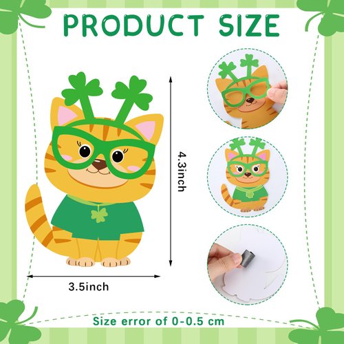 Copkim 30 Sets St. Patrick's Day DIY Craft Kit for Kids St. Patrick's PET Magnet DIY Craft Make Your Own Pets Craft for Kindergarten Preschool St. Patrick's Day Classroom Home Activity Party Supplies