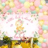 81Pcs Chicken Themed Baby Shower Decoration for Girl A Little Chick Is About to Hatch Baby Shower Backdrop Pink Floral Backdrop Balloon Garland Arch for Farm Themed Chick Party Baby Shower Supplies