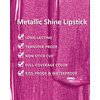MAKI YIKA Hot Pink Lipstick for Women Metallic Lipsticks Glitter Long Lasting Lipstick No Smudge No Transfer Liquid Lip Gloss (BR19 Unheated)