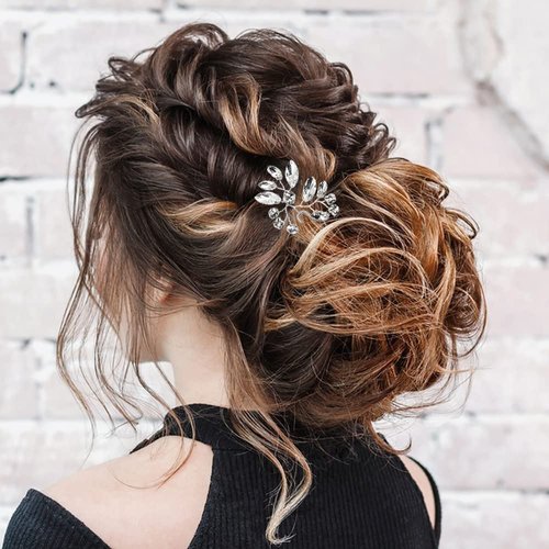 9 pcs Crystal Pearl Hair Pins for Women, SourceTon Hair Accessories for Women Wedding, Flower Girl Headpiece, for Bride, Bridesmaid, Flower Girl, Daily Long Hair Decoration(Silver)