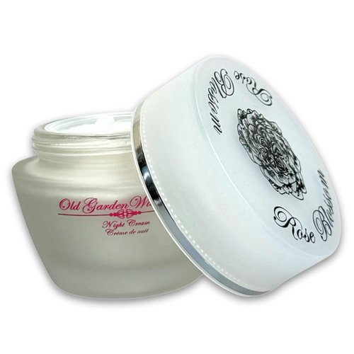 Rose Blossom ECOCERT Certified Old Garden Wild Rose Moisturizing Night Cream for All Skin Types - 50ml | 99% Natural Ingredients for Reducing Fine Lines, Dullness, Loss of Firmness