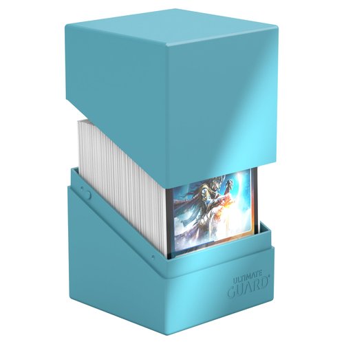 Ultimate Guard Boulder Solid 100+, Deck Case for 100 Double-Sleeved TCG Cards, Turquoise, Secure & Durable Storage for Trading Card Games, No Transparency