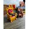 MunnyGrubbers - Dice Jail Cage - Time Out Chair & Dunce Hat - Chair of Shame - Crit Crown & Lucky Throne - (Random 7PC D20 Dice Set Included) - Gift for Dungeons and Dragons - DND - D&D - (Combo A)