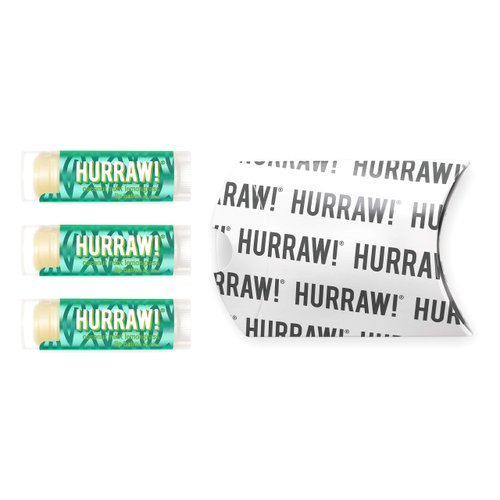 Hurraw! Coconut, Mint, Lemongrass (Pitta) Lip Balm, 3 Pack: Organic, Certified Vegan, Cruelty and Gluten Free. Non-GMO, 100% Natural Ingredients. Bee, Shea, Soy and Palm Free. Made in USA