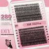Mayhug Lash Clusters - Fluffy Individual Clusters, 9-16MIX DIY Cluster Eyelash Extensions, D Curl Wispy False Eyelashes, 280PCS Thick eyelashes, 40D+50D Cluster Lashes, 7 Lengths Lashes Clusters