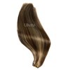 Sew in Hair Extensions Real Human Hair, Dark Brown Balayage Ash Brown Hair Extensions Real Human Hair Bundles Weft Hair Extensions Human Hair 100G 18 Inch Hand Tied Weft Hair Extensions Human Hair