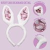 Susunaya Bunny Ears Headbands - Plush Rabbit Headband for Women, Kids, and Adults Party Supplies (Rose)