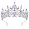 CURASA Purple Tiaras for Women Silver Princess Crown Birthday Tiara for Little Girls Quinceanera Crown Queen Crowns Wedding Tiaras for Bride Tiaras and Crowns for Women Valentine Bridal Pageant
