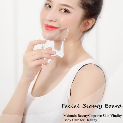 Gua Sha Facial Tools Transparent Natural Resin Face Massage Tool for Body Gua Sha Lymphatic Drainage Massager Fascia Blaster Cellulite Remove Skin Care, Relieve Muscle Tension and Jawline Sculpting