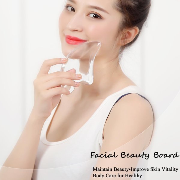 Gua Sha Facial Tools Transparent Natural Resin Face Massage Tool for Body Gua Sha Lymphatic Drainage Massager Fascia Blaster Cellulite Remove Skin Care, Relieve Muscle Tension and Jawline Sculpting