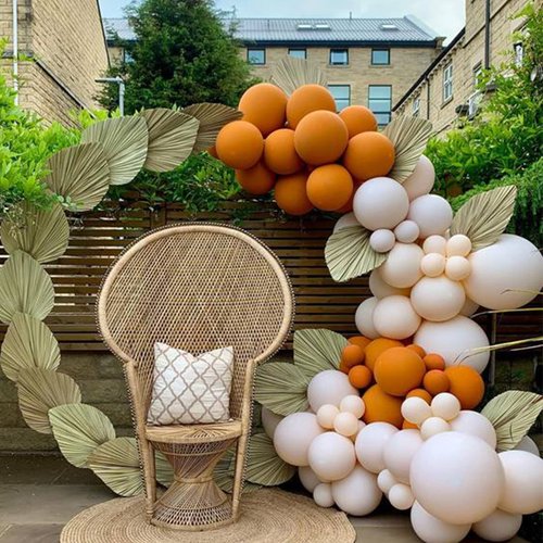 Boho Balloon Garland Arch Kit - Small DIY Orange Balloons Garland, Neutral Balloon for Birthday Baby Shower Decoration