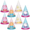 Festive Mini Party Hats - 3.66" (Pack of 8) - Adorable Peppa Tea Party Theme, Perfect for Kids' Birthday Celebrations
