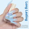 COSMOO Blue Shimmer Air Dry Nail Polish, Shimmer Blue Iridescent Quick Dry Nail Lacquer for Nail Art Varnish-10ml