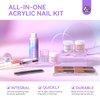 Saviland Acrylic Nail Kit: Easy Acrylic Kit Beginner Set Clear/Nude/Pink Acrylic Powder and Liquid Monomer Set Acrylic Nail Brush Cuticle Oil Nail Care DIY Acrylic Nail Art French Sculpture Set