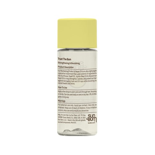Sun Bum Revitalizing Protect and Repair Hair Oil | UV Protecting, Vegan and Cruelty Free | Enriched with Jojoba Oil | 1.7 Fl Oz
