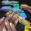 20 Sheets Iridescent Cellophane Nail Foil Glass Broken Sheet Holographic Foils Aurora Nail Stickers Reflective Nails Designs Neon Nail Art Foil Nails Decoration