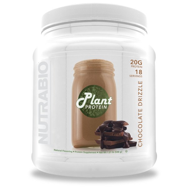 NutraBio Plant Protein Powder– Vegan Protein Powder – 20G of Protein per Scoop –Organic, Lactose Free and Dairy Free- Chocolate Drizzle 18 Servings