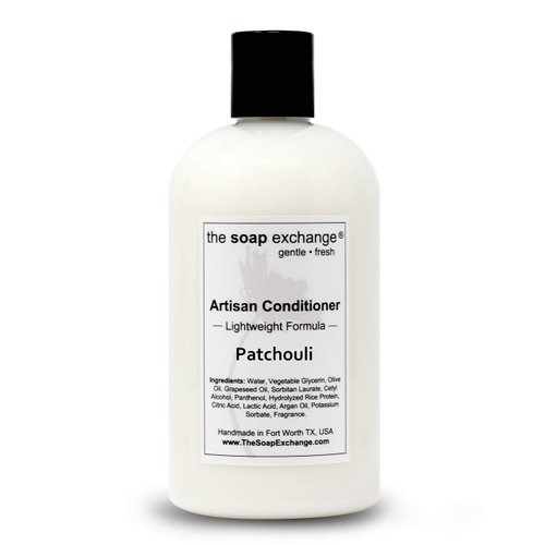 The Soap Exchange Hair Conditioner - Patchouli Scent - Hand Crafted 12 fl oz / 354 ml Natural Artisan Hair Care, Sulfate & Paraben Free, Nourish, Moisturize, & Protect. Made in the USA.