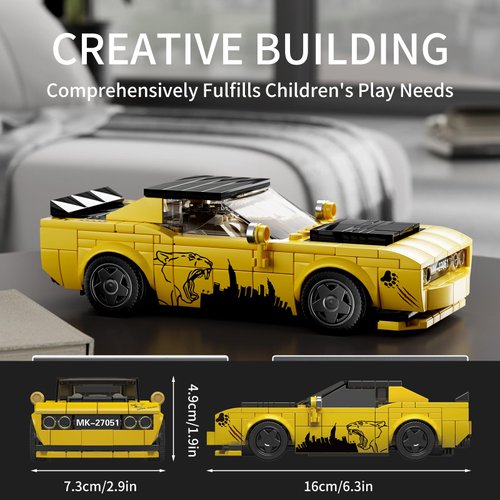 Mould King Speed Champions Race Car Building Toy for Boy Teen Racing Sports Collectable Model Car Construction Toy with Display Case Racing Car Building Kit for Adults Kids 8+, 27051