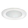 HALO E26 Series 6 in. White Recessed Ceiling Light Fixture Trim with Frosted Glass Lens, Wet Rated Shower Light