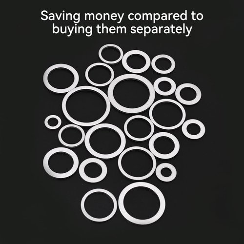 WHALETAIL 550PCS Automotive Oil Drain Plug Gaskets, Aluminum Assortment Crush Washer Kit, M6 M8 M10 M12 M14 M16 M18 M20 M22 M24