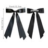 Hair Bows for Girls Hair Tie Clip Silky Satin Toddler Accessories Thin Clips Skinny Silk Clip in Tail Bows Ribbon (6Pcs Black+White+Pink+Beige+Oxblood Red+Brown)
