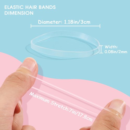 2500PCS Clear Elastic Hair Ties, Mini Hair Rubber Bands, Soft Hair Elastics for Women Girls, Hair Accessories for Hair Braids, 30MM in Length & 2MM in Width, Christmas Gifts