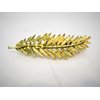 Generic Small bronze gold leaf hair clip clamp barrette with or without fits swarovski (Pattern: No crystals), 1 Count (Pack of 1)