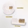 MelodySusie Nail Drill Bits Cleaner Brush Case Accessories with Clear Cover for Cleaning Tungsten Carbide Ceramic Nail Drill Bits Cuticle, Steel Wire & Nylon Double Brush - White