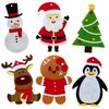 M1NTP1US + 12PCS Christmas Holiday Crafts Kit – Reindeer Santa Snowman Gingerman Decorations - Xmas Craft Party Supplies Favors Gifts Classroom Activity