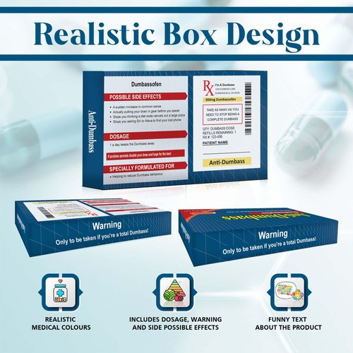 Gag Birthday Goft for Men Funny Joke Pill Box Prank Dumbass Joke Funny Gifts for Him Rude Gifts for Women Graduation Birthday Anniversary Christmas Brother Sister Gift Ideas