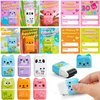 JOYIN 30 PCS Valentines Cards with Animals Erasers and Clean Up Roller for Valentine Party Favor, Classroom Exchange Prize, Valentine’s Greeting Cards