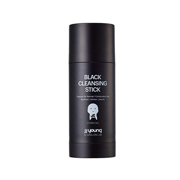 JJ YOUNG Black Cleansing Stick - Cleanses Make-up, Removes Micro Dust and Blackheads with Charcoal, Transforms from Balm to Oil to Foam Cleanser for Sensitive Skin - 1.76 oz.