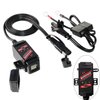MOTOPOWER MP0608 3.1Amp Motorcycle Dual USB Port SAE to USB Adapter Battery Monitor with Switch Control and LED Indicators