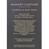 Whiskey and Leather, 2 in 1 Shampoo & Body Wash/Shower Gel, VANILLA SANDALWOOD Scent - 32oz Pump