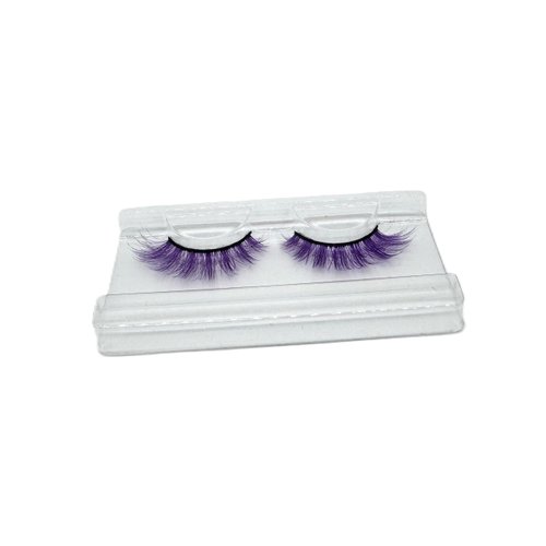 Alluring Synthetick Mink Lashes Reusable Strip False Eyelashes Hand-made Cat-Eye, Fun Color Lashes - PURPLE