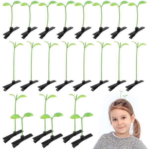 Bean Sprout Hair Clips 50 Pcs Green Plant Hairpins Cute Ornaments Hair Accessories for DIY Home Party