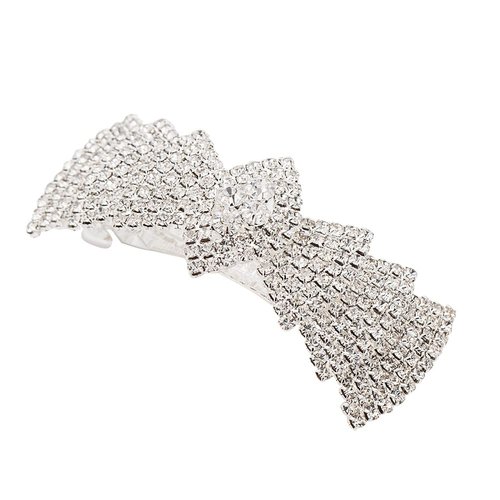 Vintage Glitter Sparkly Hair Barrettes, Crystal Flower Hair Clips French Vintage Barrettes, White Rhinestone Metal Hair Pins Hair Accessories for Women Girls (Type5)