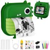 Makolle Kids Instant Print Camera,Christmas Birthday Gifts for Kids Age 3-12, Children Selfie Digital Camera with 1080P Videos,Toddler Portable Travel Camera Toy for 4 5 6 7 8 9 Year Old Boys-Green
