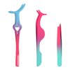 3pcs Lash Tweezers Set, Stainless Steel Eyelash Applicator Tool Gradient Color Eyelash Tweezers for False Lashes Eyelash Extension Tweezers for Classic Lashes False Lashes Makeup