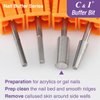 C & I Nature Nail Buffer Nail Drill Bit XXF Efile Small Barrel Diamond File-Teeth Safe for Nail Beauty Fans or Nail Techs Do Nail Art Preparation & Prep Nail Bed at Home or Nail Salon Double Hand Use