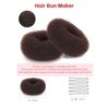 Asltw 30 Pieces Hair Bun Shaper Set - Donut Hair Rings, Sock Buns, Black Magic Twist Styling Accessories for DIY Hairstyles for Girls & Women (Brown)